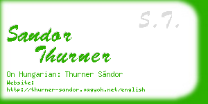 sandor thurner business card